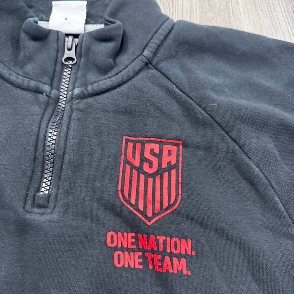 Nike United States Soccer 1/4 Zip Men's Small Black Red Pullover Sweatshirt USA - Picture 4 of 9